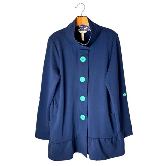 Matilda Jane Jacket Women Medium Navy‎ Blue A Million Little Things Coat Preppy - Picture 2 of 15